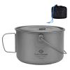 COOK'N'ESCAPE Cookware Pot with with Lid Cookware Pot Titanium Hanging Pot with Collapsible Foldable Bail Handle Outdoor Camping Backpacking Hiking Campfire view 1