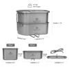 COOK'N'ESCAPE 750ML+400ML Titanium Canteen Mess Kit with Folding Handle Hanging Ring Ultralight Portable Camping Pots Set for Lunch Outdoor Camping Hiking Backpacking view 2