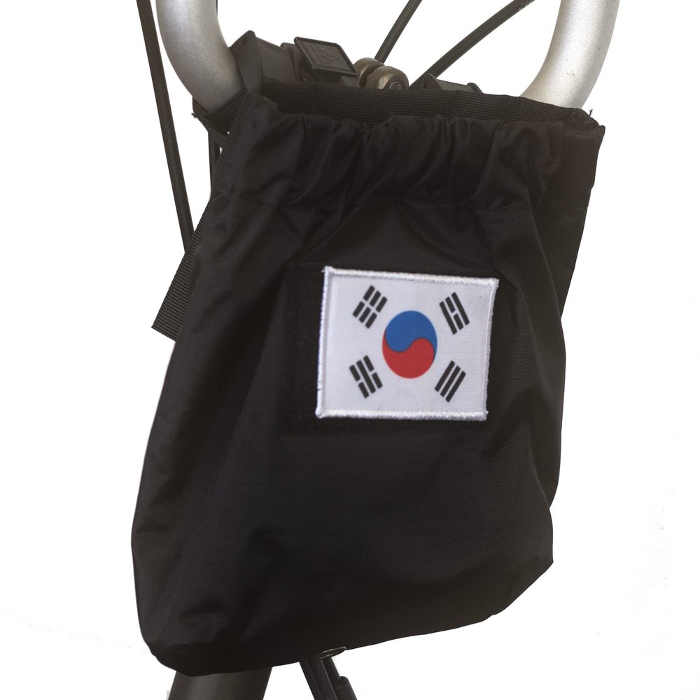 London Craftwork Stem/Saddle Waterproof Bag for Brompton South Korean Flag Design (Customise with Your own Patches)