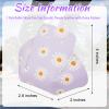 2 Pieces Roller Skate Toe Guards Artificial Leather Toe Guards Protectors for Quad Roller Skate (Purple,Daisy) view 2