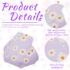 2 Pieces Roller Skate Toe Guards Artificial Leather Toe Guards Protectors for Quad Roller Skate (Purple,Daisy) view 3