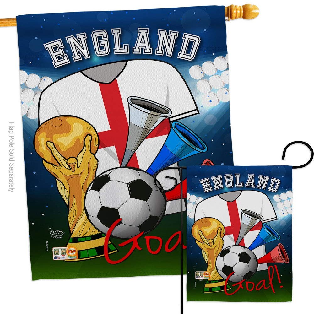 Ornament Collection World Cup England Soccer Garden House Flag-Set Sports Game Goal Ball Football Entertainment Activity Physical Decoration Banner Small Yard Gift Double-Sided, Made in USA