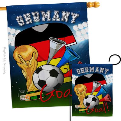 Ornament Collection World Cup Germany German Wall Room Patio Porch Lawn Garden Flag Outdoor Decorations Indoor Tapestry Yard Signs Art FIFA Gifts Sports Fan Trophy Soccer Game Football, Made in USA