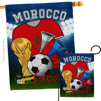 Ornament Collection World Cup Morocco Moroccan Wall Room Patio Porch Lawn Garden Flag Outdoor Decorations Indoor Tapestry Yard Signs Art FIFA Gifts Sports Fan Trophy Soccer Game Football, Made in USA