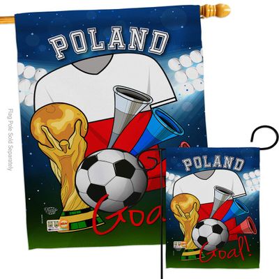 Ornament Collection World Cup Poland Polish Wall Room Patio Porch Lawn Garden Flag Outdoor Decorations Indoor Tapestry Yard Signs Art FIFA Gifts Sports Fan Trophy Soccer Game Football, Made in USA
