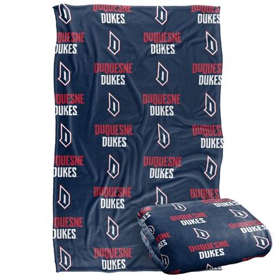 Duquesne University Dukes Blanket, 36"x58" Logo Pattern, Silky Touch Super Soft Throw