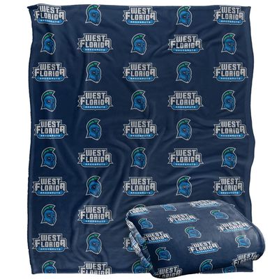 University of West Florida Argonauts Blanket, 50"x60" Logo Pattern, Silky Touch Super Soft Throw
