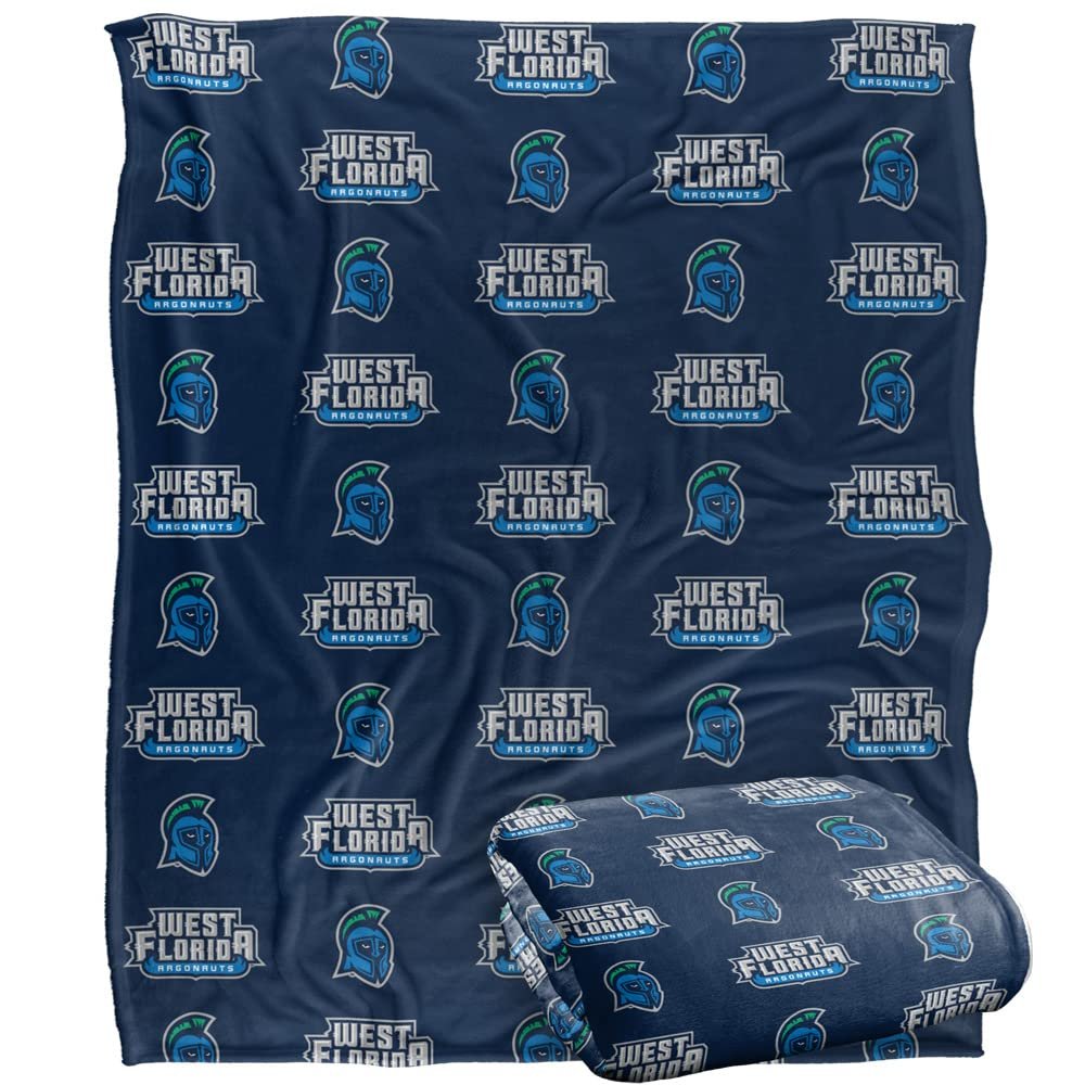 University of West Florida Argonauts Blanket, 50"x60" Logo Pattern, Silky Touch Super Soft Throw