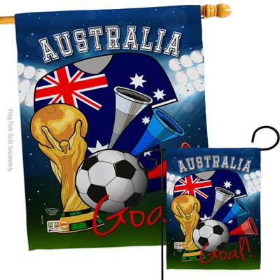 World Cup Australia Flags Australian Wall Decor Room Patio Porch Lawn Garden Flag Outdoor Decorations Indoor Tapestry Yard Signs Art FIFA Gifts Sports Fan Trophy Soccer Game Football Made In USA