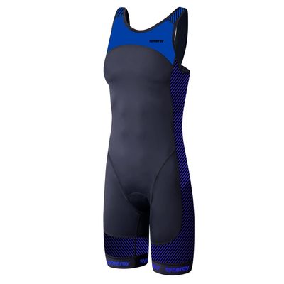 Synergy Women's Tri Suit - One Piece Triathlon Open Back Trisuit (Black/Ocean, X-Small)