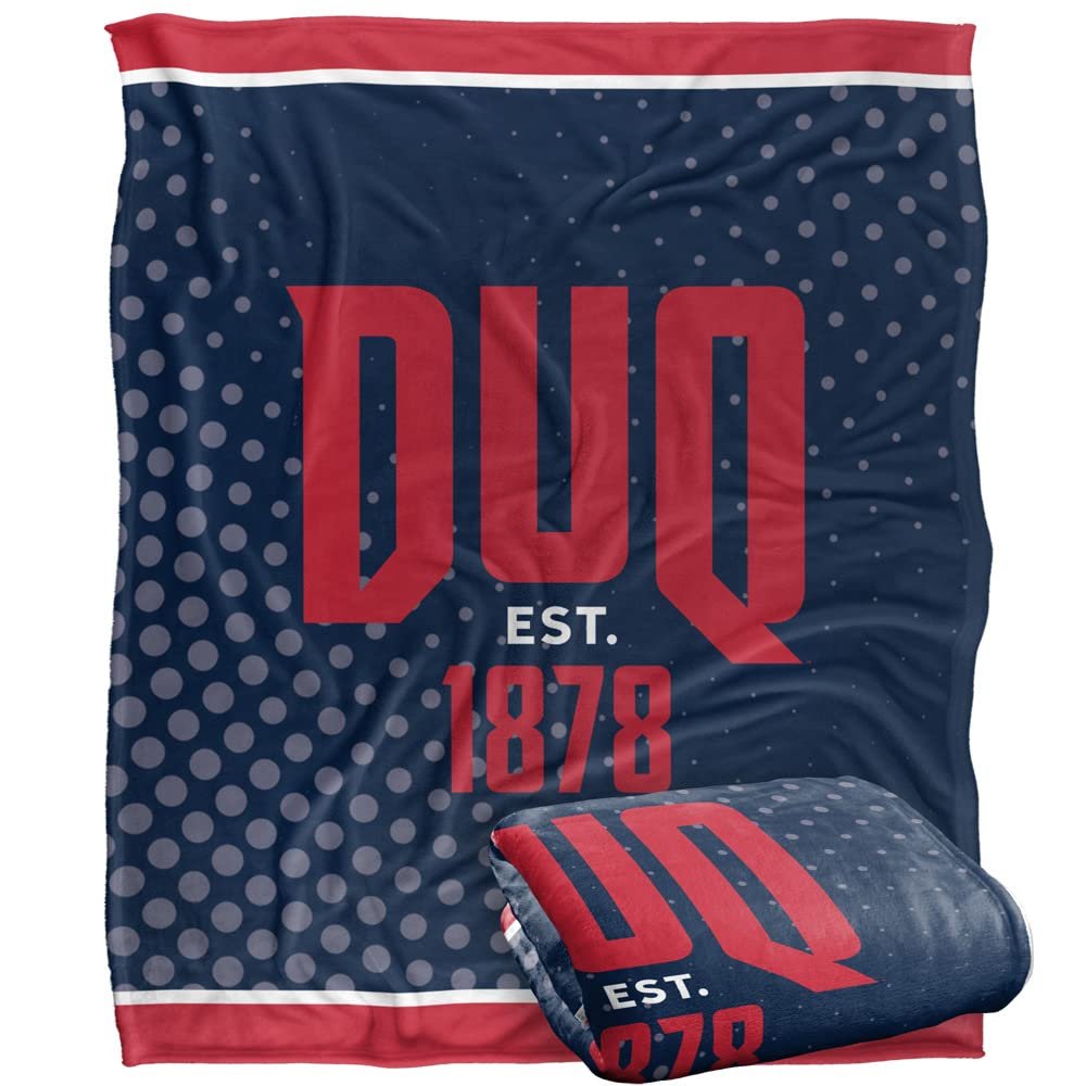 Duquesne University Dukes Blanket, 50"x60" Logo Dots, Silky Touch Super Soft Throw
