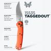 Benchmade - Taggedout Knife, Slim, Ultralight Folding Hunting Knife, Plain Edge, Clip-Point Blade, From Food Prep to Field (15535) view 2
