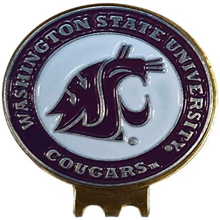 Mobile Pro Shop Golf Ball Markers with Hat Clip  Easily Attaches to Golf Cap  Made of Stainless Steel & Ideal for Professional Golfers (Washington State Cougars)