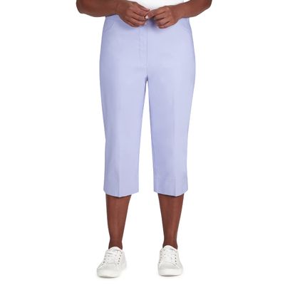 Alfred Dunner womens Plus-size Allure Clam Digger Capri Casual Pants, Iris, 24 Plus