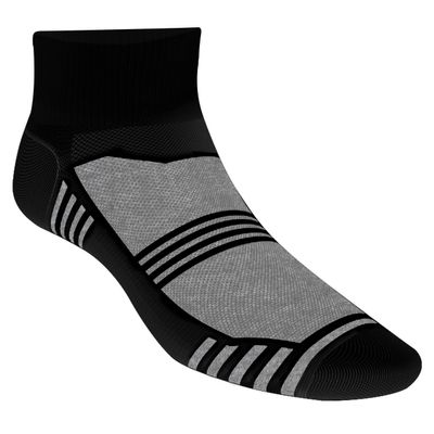 Jox Sox Socks for Men (Quarter, Black-Grey / 7-12)