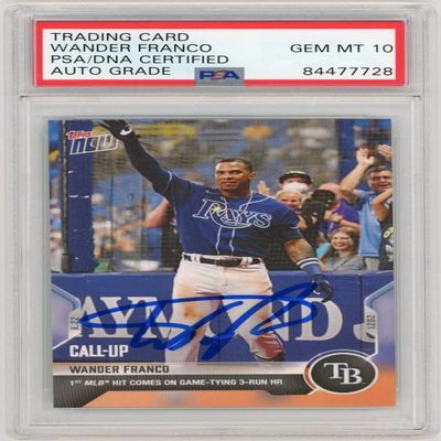 Wander Franco 2021 Topps Now Call Up Autographed Card #402 - PSA/DNA 10