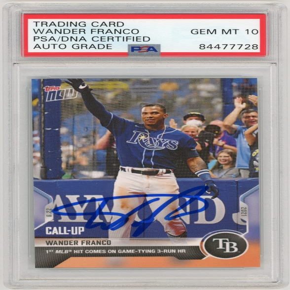 Wander Franco 2021 Topps Now Call Up Autographed Card #402 - PSA/DNA 10