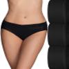 Vanity Fair womens Beyond Comfort Silky Stretch Panties Underwear, Bikini - 3 Pack Black/Black/Black, 5 US view 1