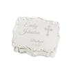 Cherished Moments Personalized Small Rectangle-Shaped Jewelry Box with Custom Engraved Name and Cross for Baptism Gift, Silver Toned view 1
