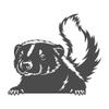 Skunk Peeker 5 inch Dark Gray Indoor Outdoor Vinyl Decal view 1
