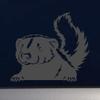 Skunk Peeker 5 inch Dark Gray Indoor Outdoor Vinyl Decal view 2