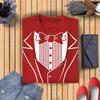 Veracco Women's White Tux with Bowtie Tuxedo Fake Suit Funny T-Shirts Party Favors Gifts view 4