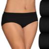 Vanity Fair Women's Beyond Comfort Seamless Waist Panties, Hipster - Black/Black/Black, 6 view 1