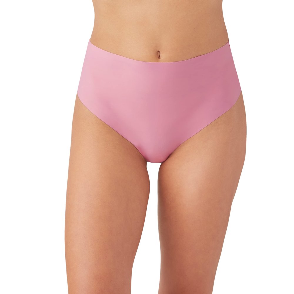 b.tempt'd by Wacoal Women's B.Bare Hi Waist Thong, Sea Pink, Medium