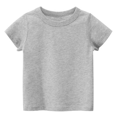 Little Boy Girl T-Shirts Tops, Kids Baby Short Sleeve Cotton Tops Tee Crew Neck Solid Color Shirts Summer Casual Clothes (Gray,6-7T,6 Years,7 Years)