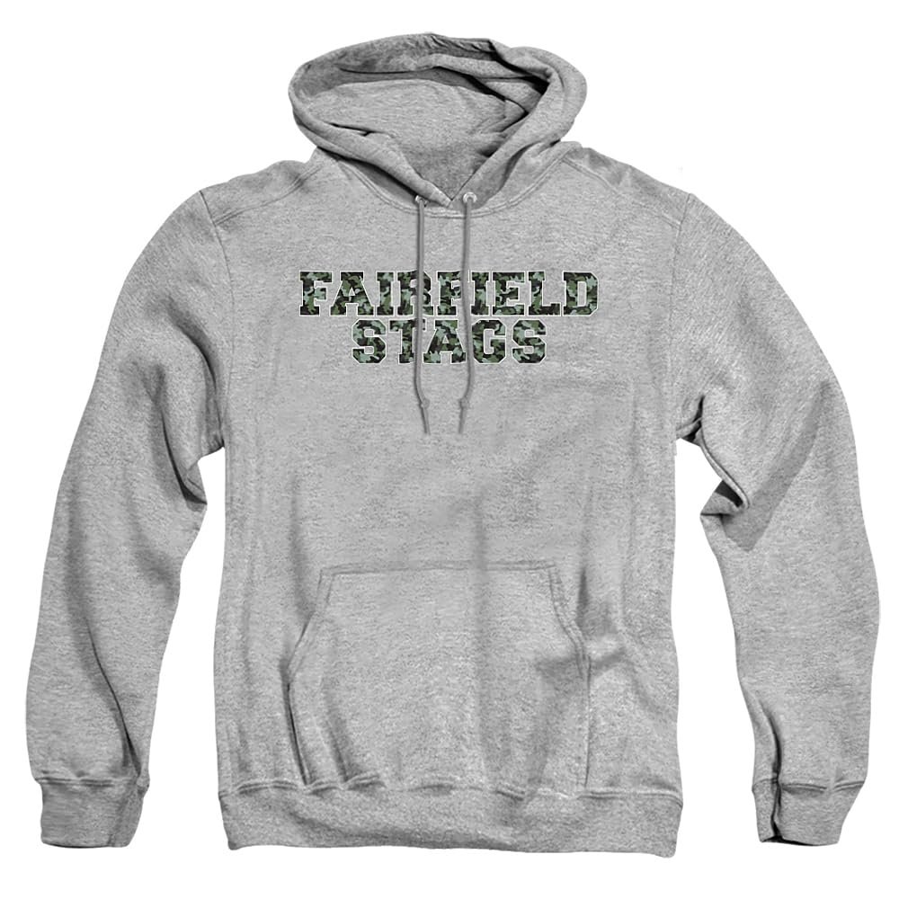 Fairfield University Official Camo Unisex Adult Pull-Over Hoodie,Athletic Heather, 3X-Large