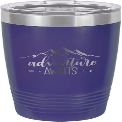 CustomGiftsNow Adventure Awaits - Camping Stainless Steel Double-Wall Insulated Tumbler 20-Ounce Truck Car Travel Coffee Cup Mug with Lid