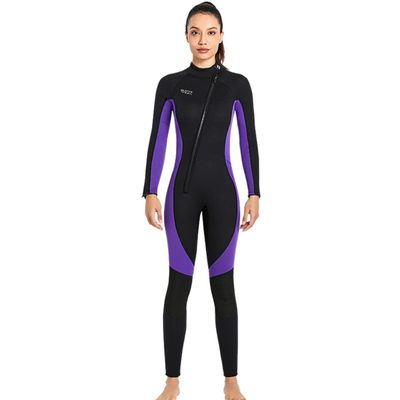 Men Women Premium 3mm Neoprene Fullbody One-Piece Wetsuit Keep Warn Black Purple Fishing Spearfishing Freediving Scuba Diving Suits Surfing Suit M