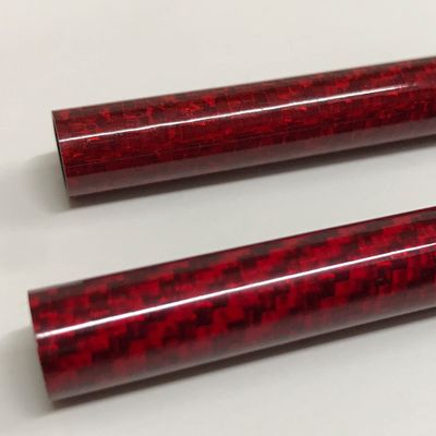 KARBXON - RED - CARBON FIBER TUBE - 20mm X 500mm  (.79 in x 19.7 in)  Hollow rod glossy pure carbon fibre tubes  Super Lightweight High Strength Shaft - for RC planes-drones, boat DIY craft project