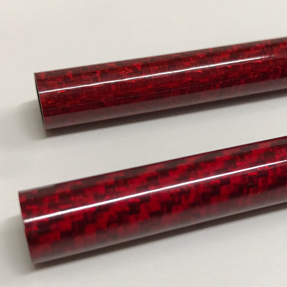 KARBXON - RED - CARBON FIBER TUBE - 20mm X 500mm (.79 in x 19.7 in) Hollow rod glossy pure carbon fibre tubes Super Lightweight High Strength Shaft - for RC planes-drones, boat DIY craft project