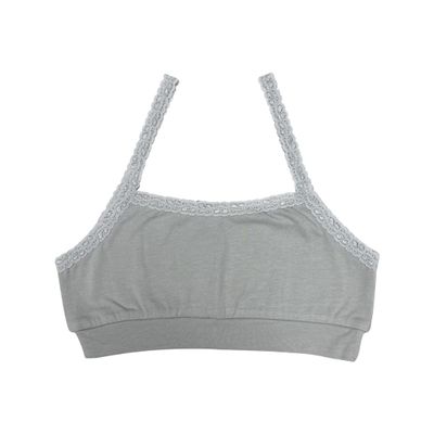 Esme Girl's Comfortable Cami Bralette Training Bra Two Ply Size XL 10-12 Grey