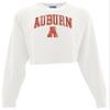 Auburn Tigers Womens Crop Crewneck Sweatshirt Vintage Arch Over White, Small view 2