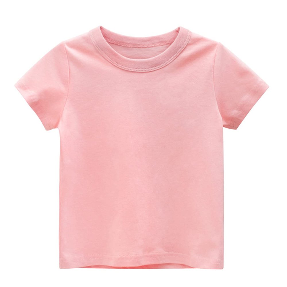 Little Boy Girl T-Shirts Tops, Kids Baby Short Sleeve Cotton Tops Tee Crew Neck Solid Color Shirts Summer Casual Clothes (Pink,7-8T,7 Years,8 Years)