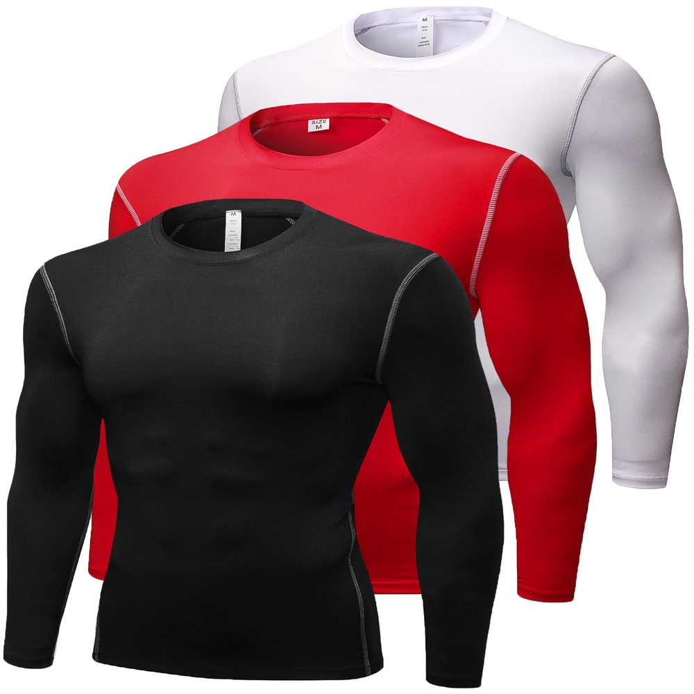 Compression Shirt Men Long Sleeve Thermal Workout Shirts Athletic Basketball Base Layer Undershirts Sports Top