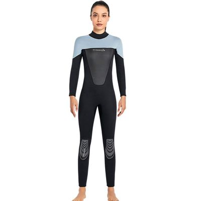 Men Women Premium 3mm Neoprene Fullbody One-Piece Wetsuit Back Zip Black Gray Snorkeling Spearfishing Freediving Scuba Diving Suits Surfing Suit S