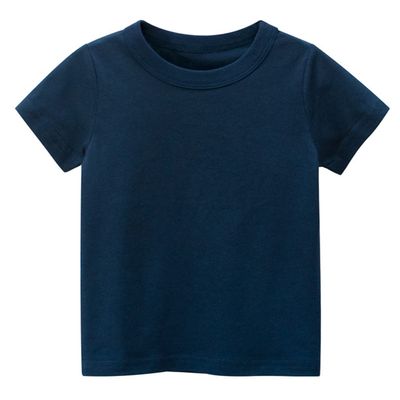 Little Boy Girl T-Shirts Tops, Kids Baby Short Sleeve Cotton Tops Tee Crew Neck Solid Color Shirts Summer Casual Clothes (Navy,3-4T,3 Years,4 Years)