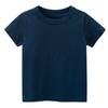 Little Boy Girl T-Shirts Tops, Kids Baby Short Sleeve Cotton Tops Tee Crew Neck Solid Color Shirts Summer Casual Clothes (Navy,3-4T,3 Years,4 Years) view 1