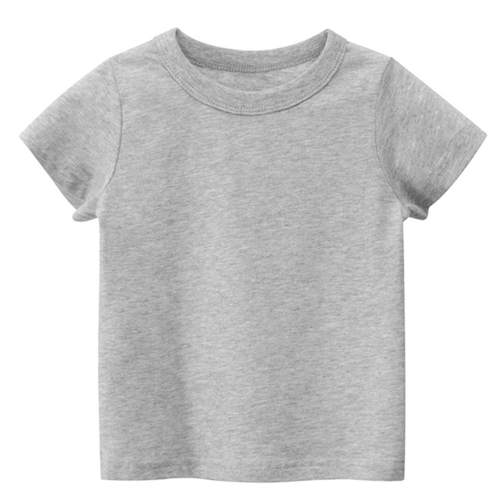 Little Boy Girl T-Shirts Tops, Kids Baby Short Sleeve Cotton Tops Tee Crew Neck Solid Color Shirts Summer Casual Clothes (Gray,4-5T,4 Years,5 Years)