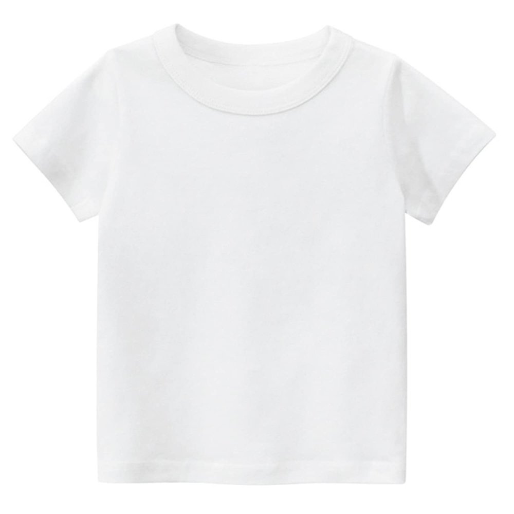 Little Boy Girl T-Shirts Tops, Kids Baby Short Sleeve Cotton Tops Tee Crew Neck Solid Color Shirts Summer Casual Clothes (Beige,6-7T,6 Years,7 Years)