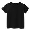 Little Boy Girl T-Shirts Tops, Kids Baby Short Sleeve Cotton Tops Tee Crew Neck Solid Color Shirts Summer Casual Clothes (Black,1-2T,1 Year,2 Years) view 1