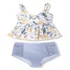 Tutorutor Kid Girls High Waisted Cute 2 Piece Peplum Halter Bikini Sets Ruffle Floral Print Teen Spaghetti Swimsuits view 1