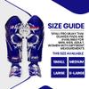 Spall Pro US Muay Thai Guards Shin Guards for Kickboxing Martial Arts BJJ Boxing Sparring with MMA Foot Protector - Born to Fight Blue (Large/X-Large) view 4