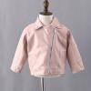 POLG Baby Kids Leather Jacket Long Sleeved Zipper Lapel Leather Coat Short Jacket Baby Boys Girls Spring Clothes (Pink, 2-3 Years) view 3