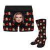 Artsadd Custom Face Men Boxers Briefs Socks, Personalized Heart Multiple Faces Underwear Underpants Gifts for Husband Boyfriend view 1