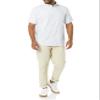 Amazon Essentials Men's Slim-Fit Short Sleeve Stretch Oxford Shirt with Pocket, Powder Blue Vertical Stripe, X-Large view 3