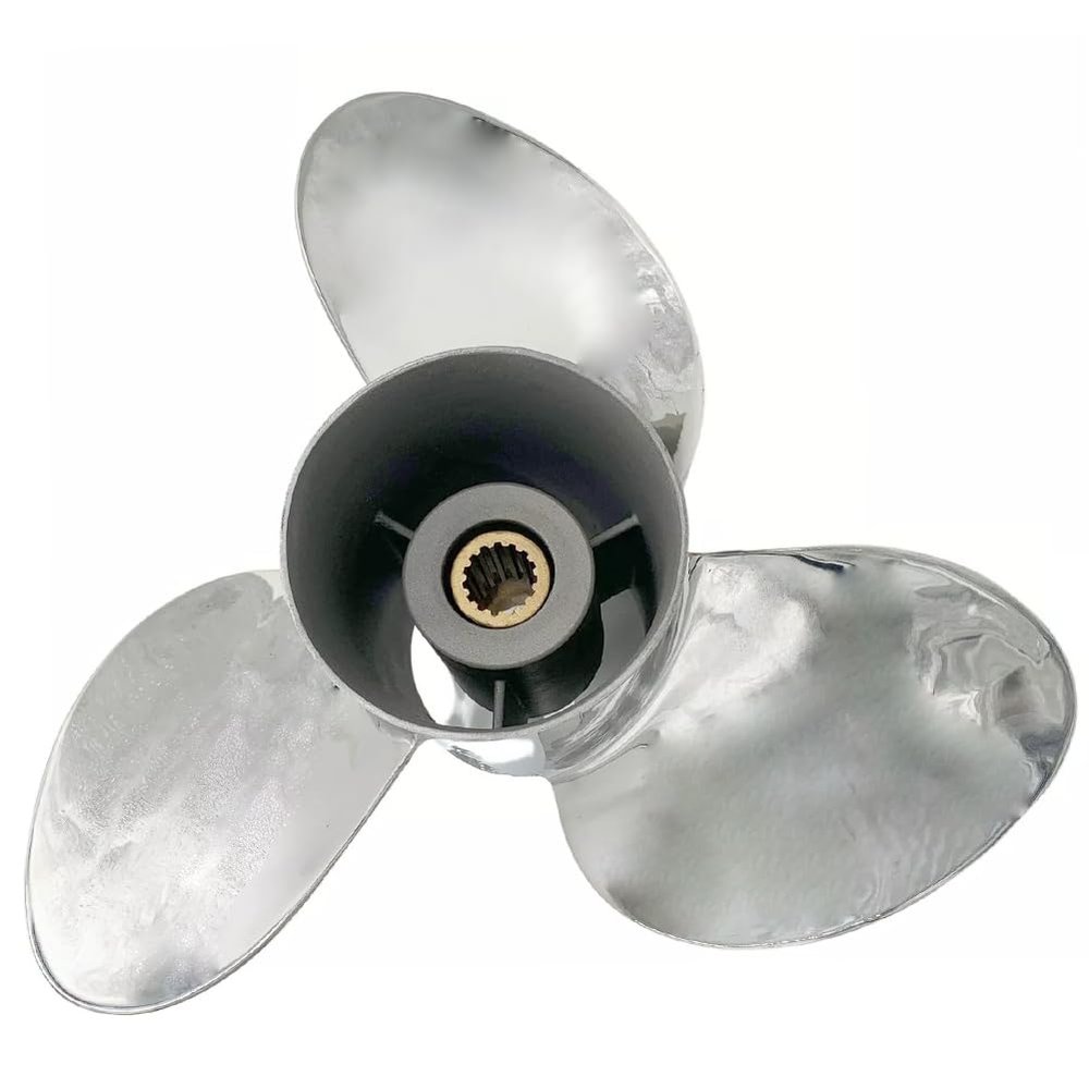 Boatman Outboard Propeller 13 1/4x17 Stainless Steel Fit Suzuki Boat Engines 50HP-140HP 3 Blades 15 Spline Tooth RH